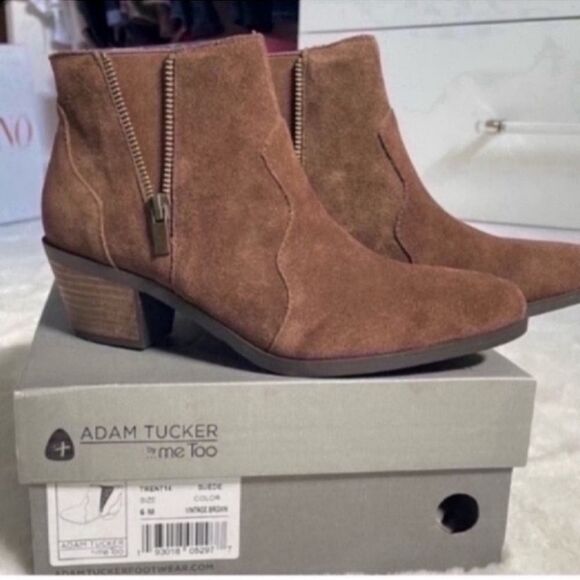 Adam Tucker Women's Suede Ankle Boots - Brown